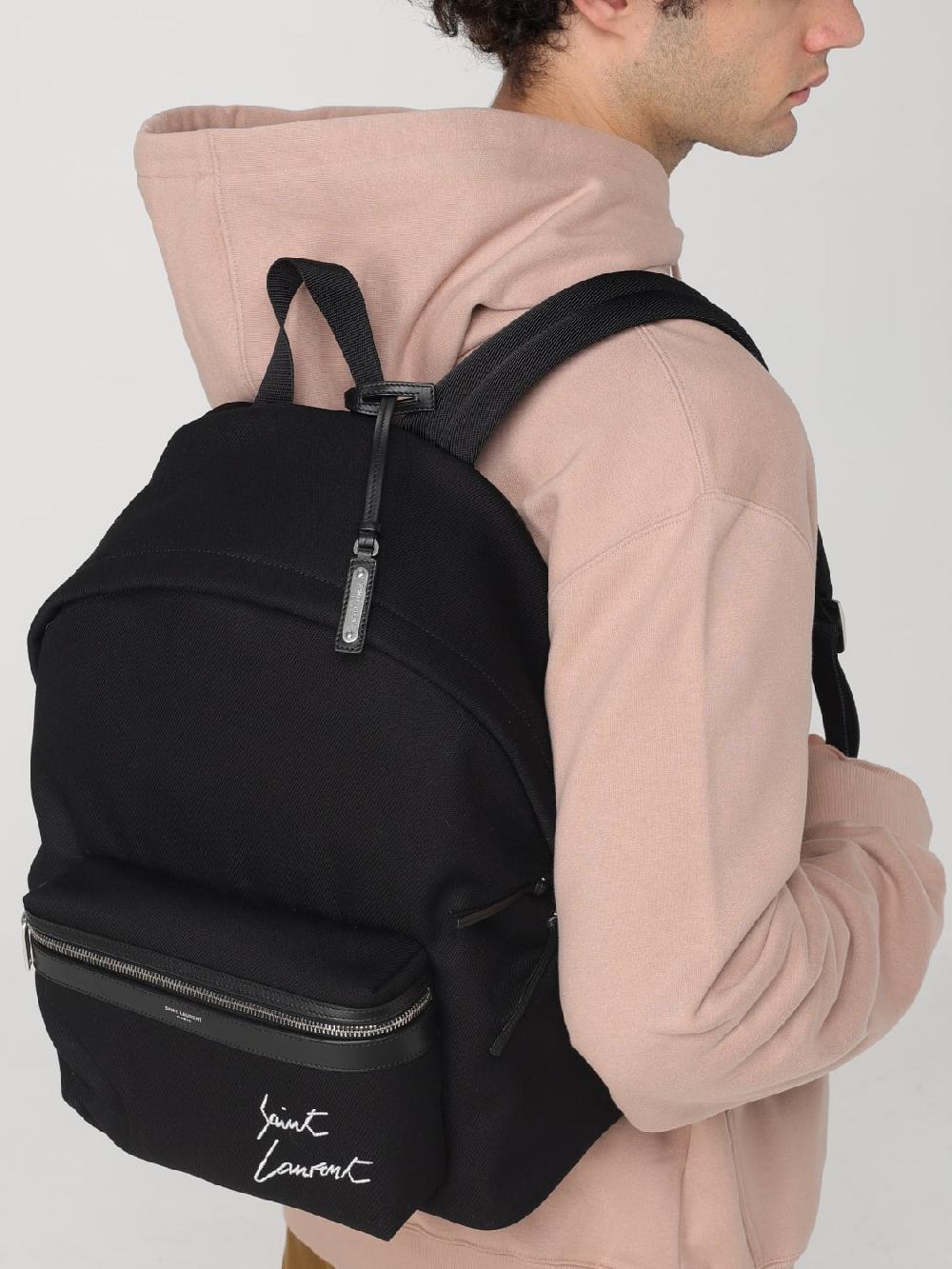 Giglio Zaino Saint Laurent in canvas di cotone e pelle Spedizione Gratuita