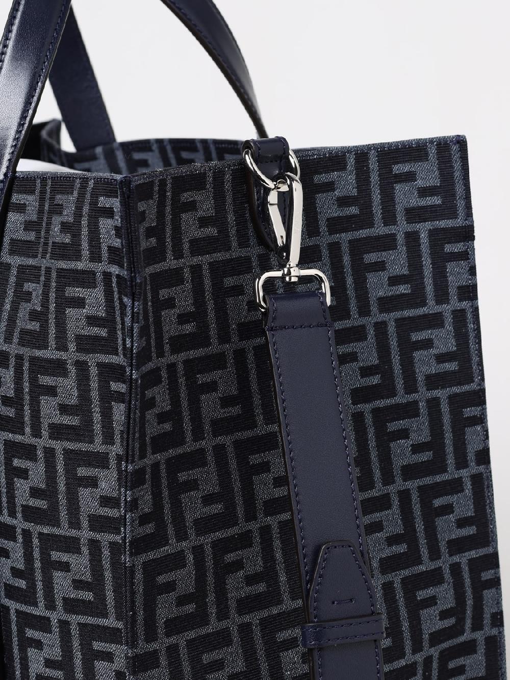 Giglio Borsa Shopper FF Fendi reversibile in tessuto jacquard riciclato Vendita Calda