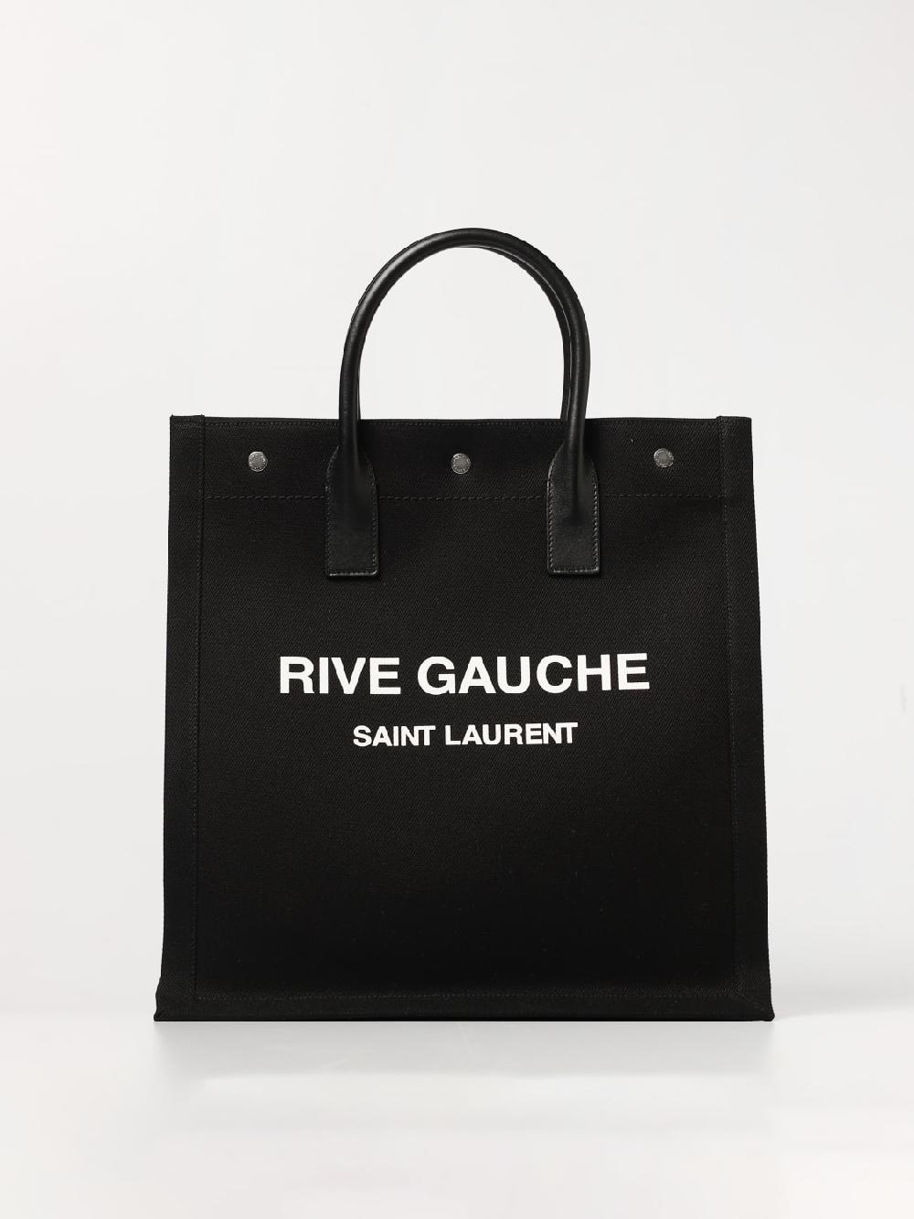 Giglio Borsa Rive Gauche North/South Saint Laurent in canvas di cotone Saldi Di Fabbrica