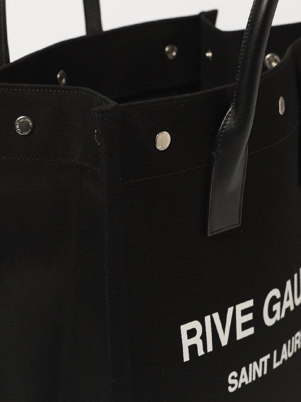 Giglio Borsa Rive Gauche North/South Saint Laurent in canvas di cotone Saldi Di Fabbrica