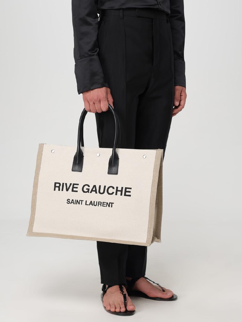 Giglio Borsa Rive Gauche Saint Laurent in canvas di cotone Negozio online di fabbrica