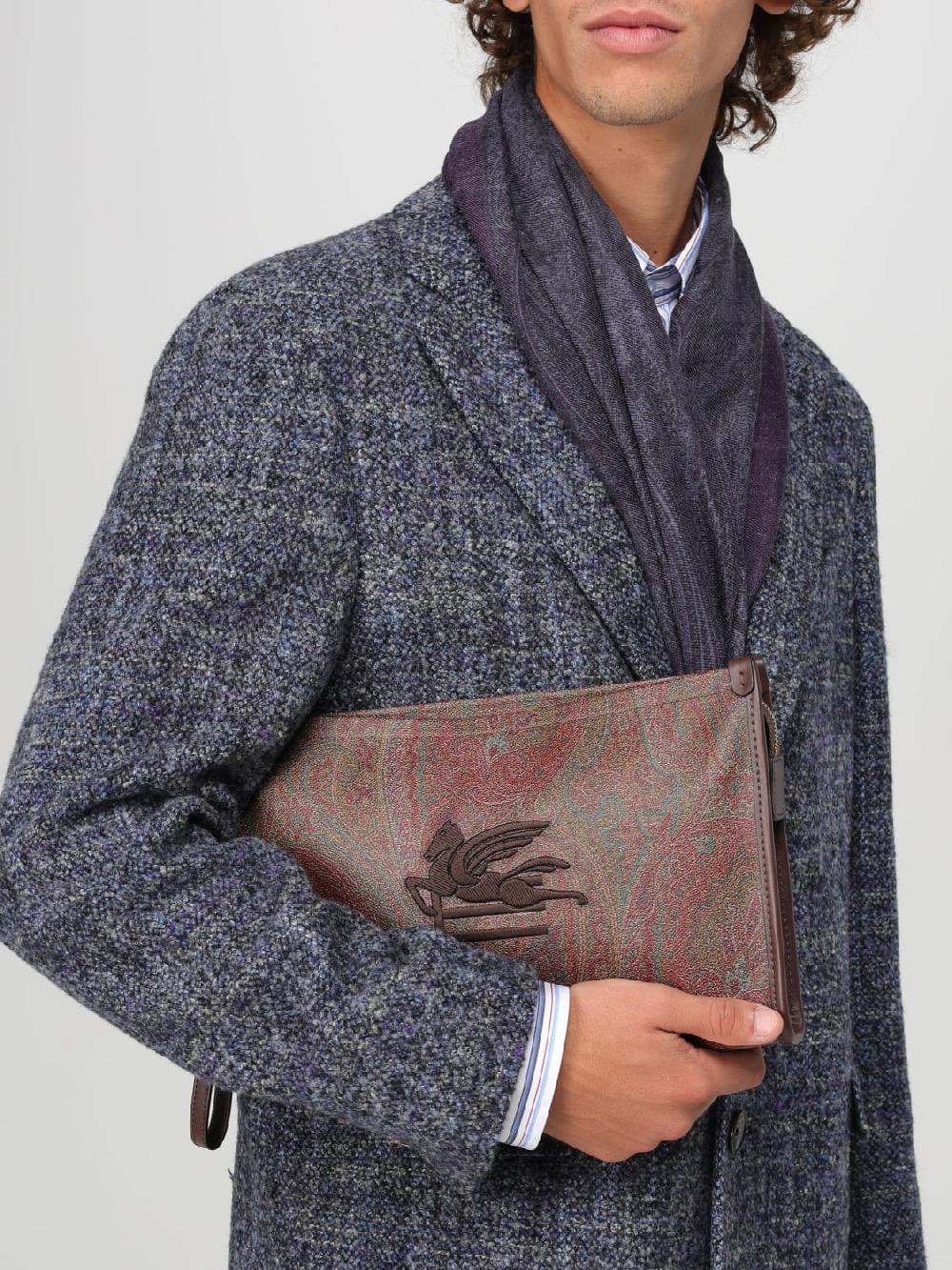 Giglio Pouch Etro in cotone spalmato con Paisley all over Flash Sale