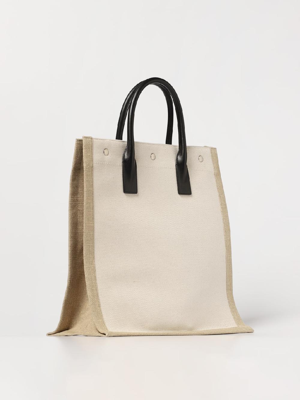 Giglio Borsa Rive Gauche North/South Saint Laurent in canvas di cotone Fornitura limitata