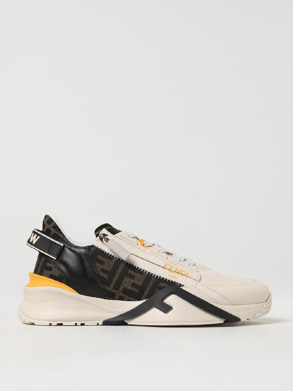 Giglio Sneakers Flow Fendi in pelle e tessuto con FF jacquard