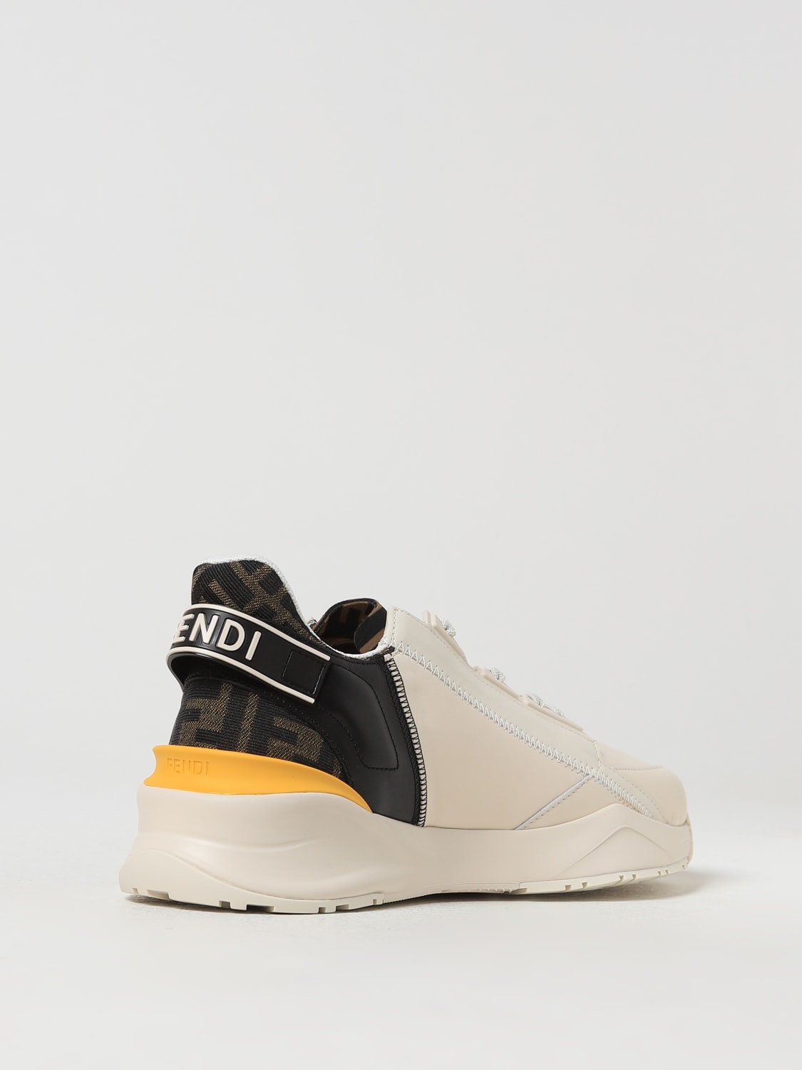 Giglio Sneakers Flow Fendi in pelle e tessuto con FF jacquard Vendita Economica