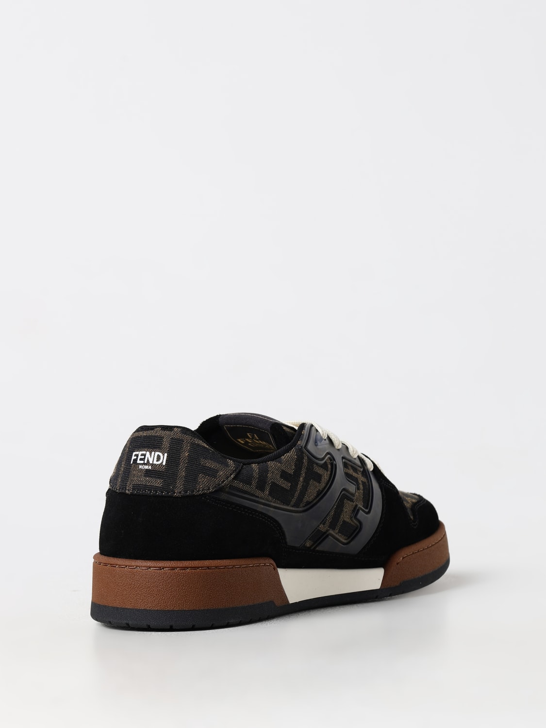 Giglio Sneakers Match Fendi in pelle e mesh con monogram FF jacquard Saldi Di Fabbrica