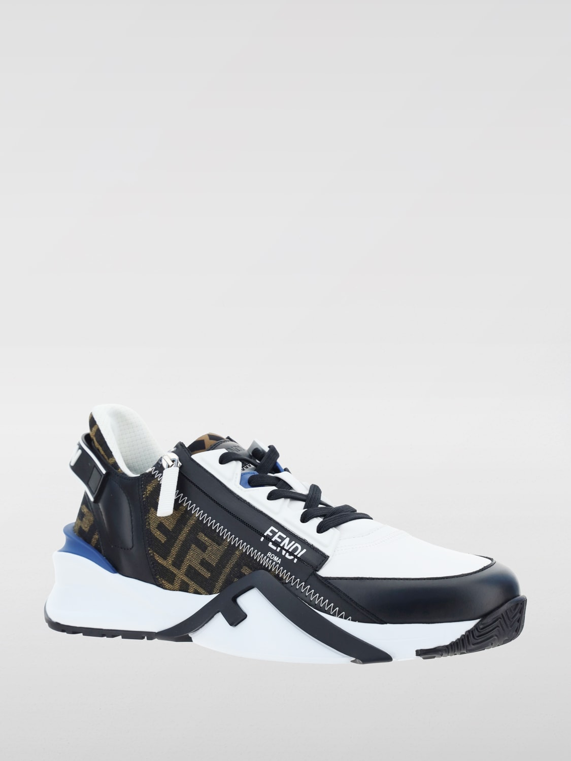 Giglio Sneakers Flow Fendi in pelle e tessuto jacquard In Saldo