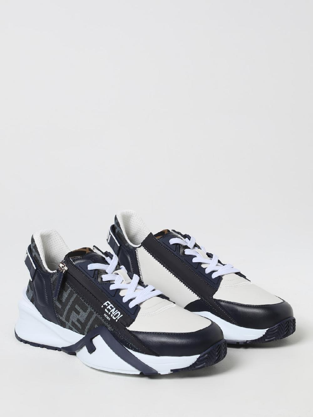 Giglio Sneakers Flow Fendi in pelle e tessuto con FF jacquard Offerta per la Festa della Mamma