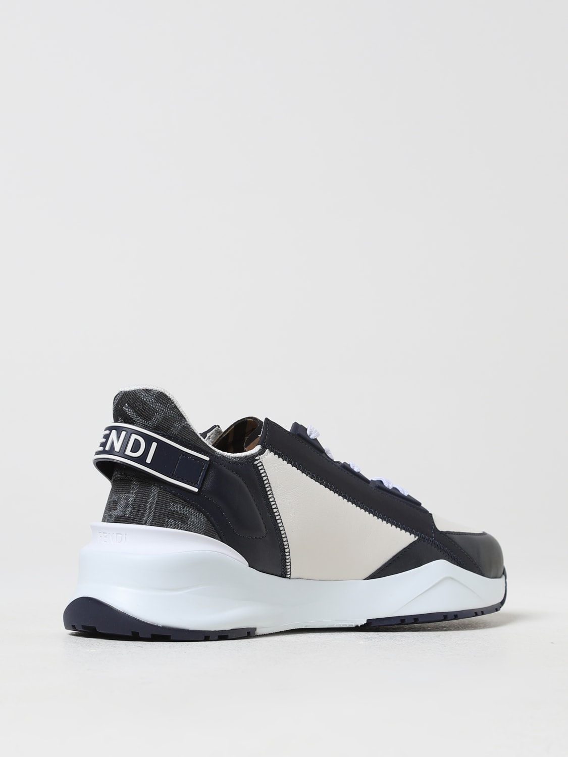 Giglio Sneakers Flow Fendi in pelle e tessuto con FF jacquard Offerta per la Festa della Mamma