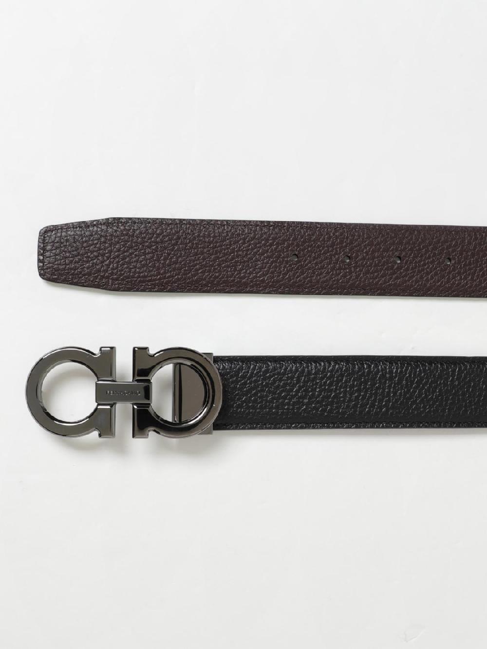 Giglio Cintura Gancini Ferragamo reversibile in pelle a grana Latest fashion