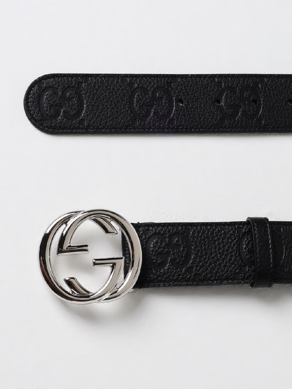 Giglio Cintura GG Gucci in pelle con monogram all over Offerte esclusive