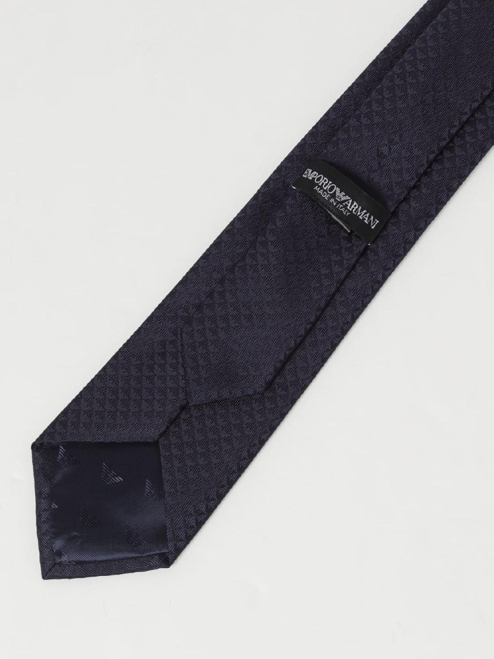 Giglio Cravatta Emporio Armani in seta con Eagle jacquard Super sconto