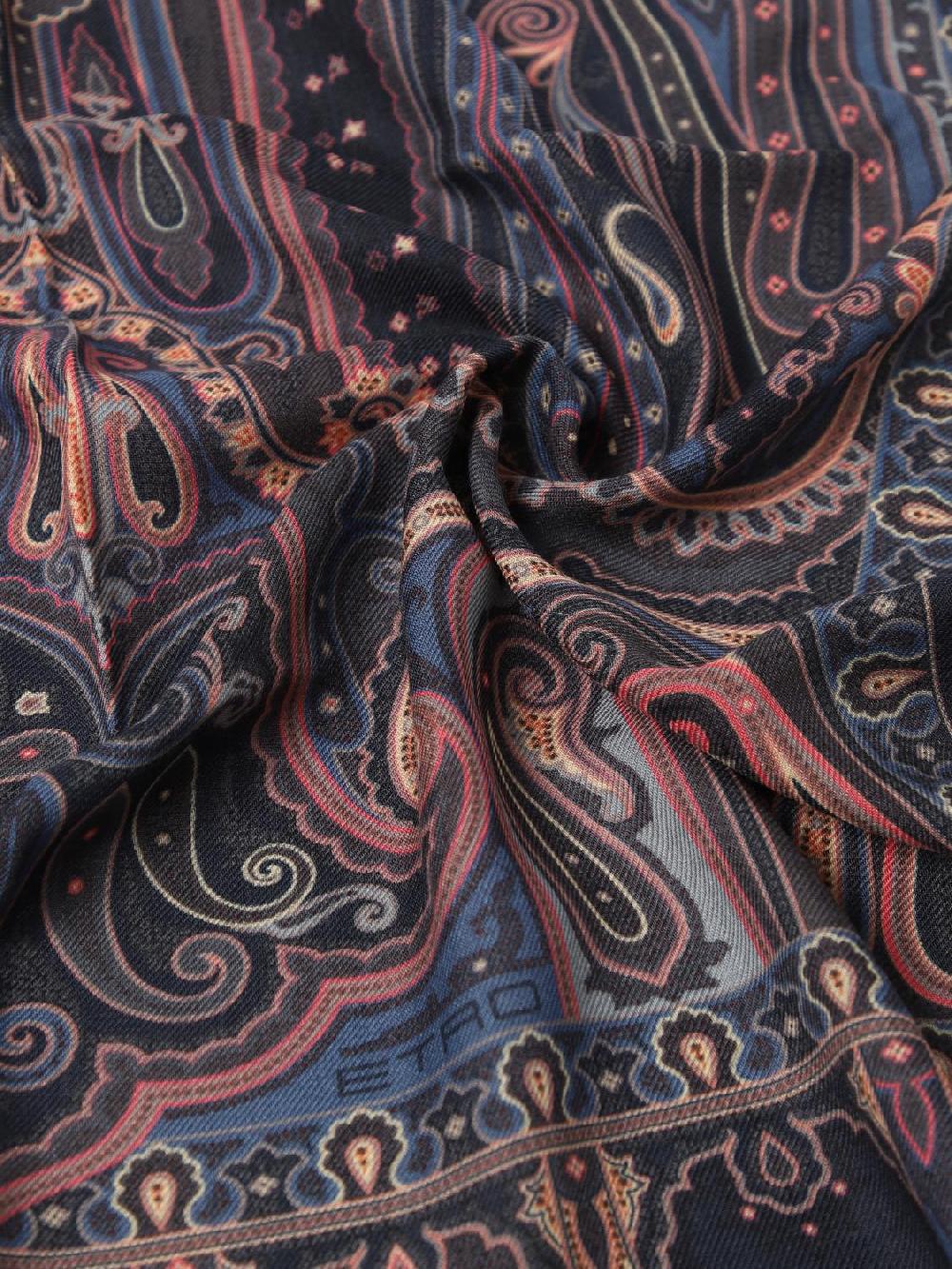 Giglio Sciarpa Etro in lana e seta con Paisley jacquard Pezzi Unici