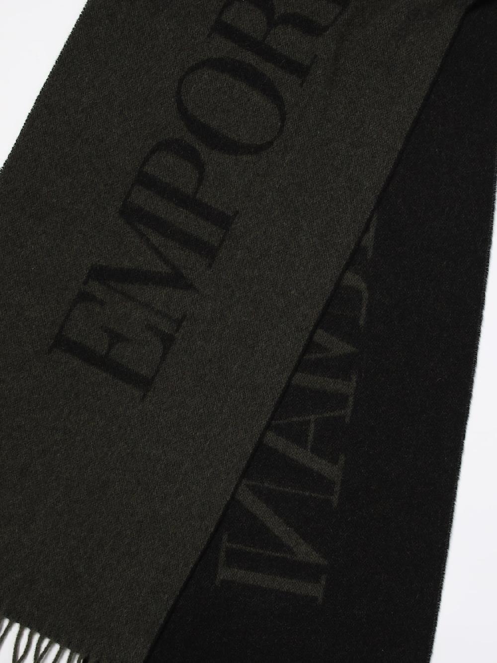 Giglio Sciarpa Emporio Armani in lana con logo jacquard Vendite Flash