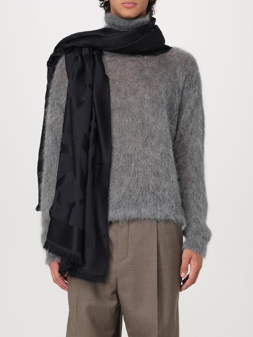 Giglio Sciarpa Saint Laurent in lana con logo jacquard Flash Sale