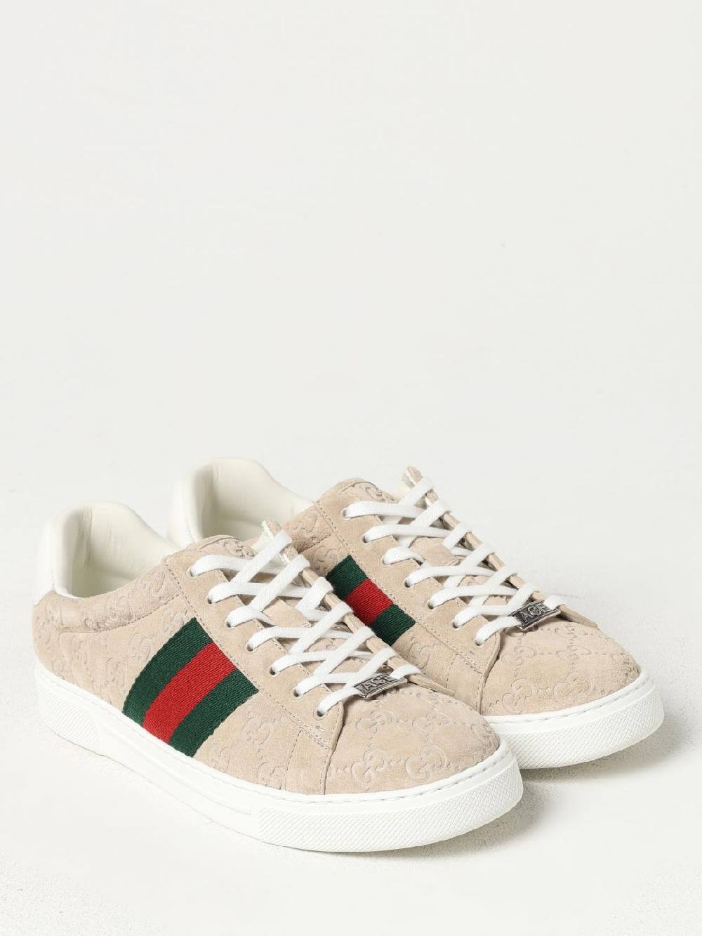 Giglio Sneakers Ace Gucci in camoscio con monogram GG Offerta speciale della fabbrica