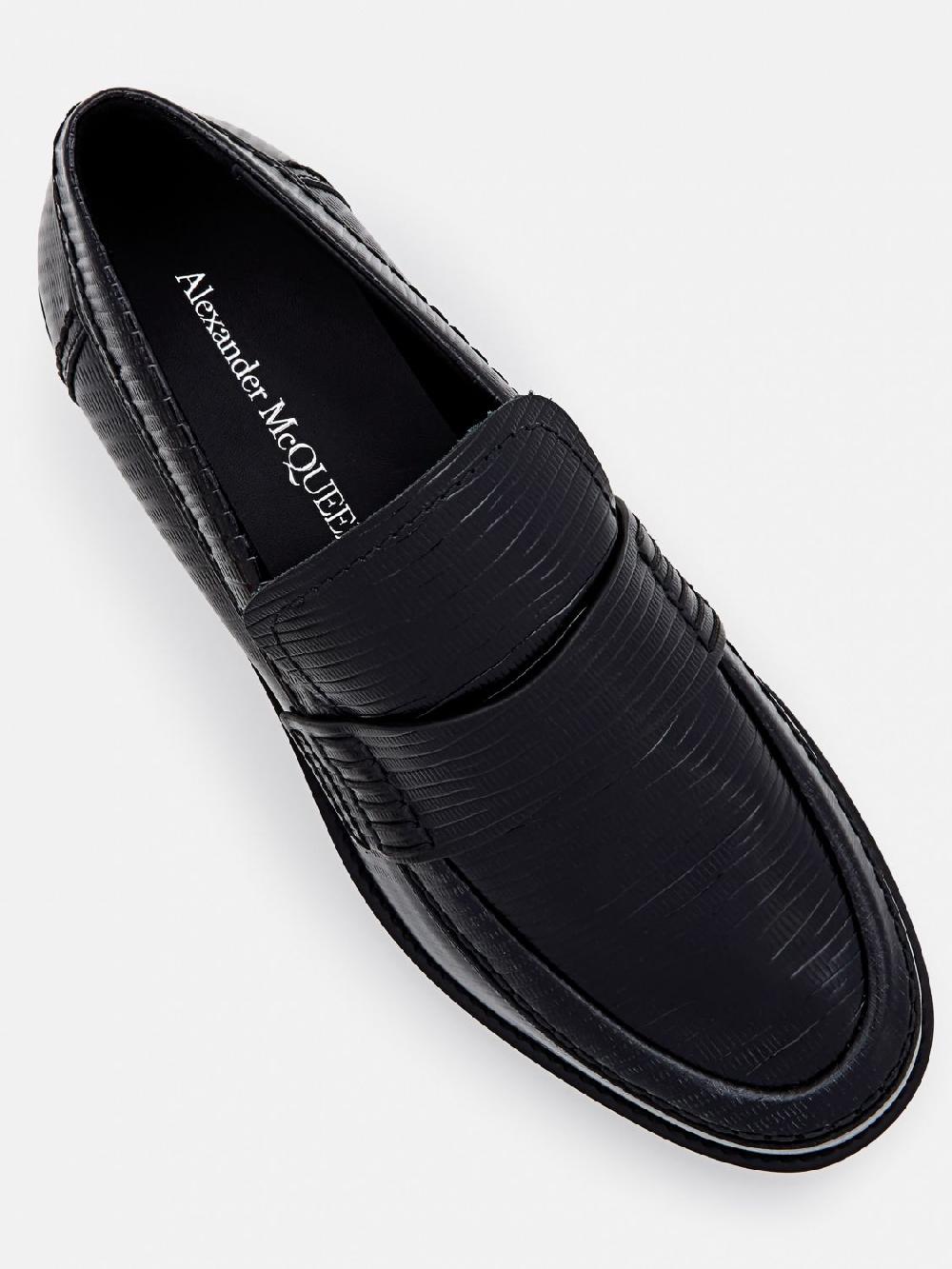 Giglio Mocassino Alexander McQueen in pelle stampa lucertola Qualità