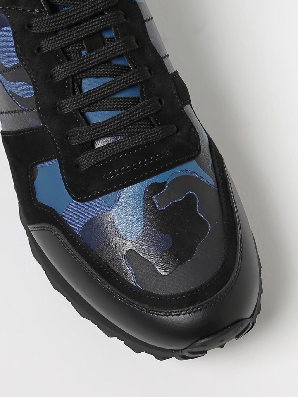 Giglio Sneakers Rockrunner Valentino Garavani in nappa e tessuto camouflage Consegna Veloce