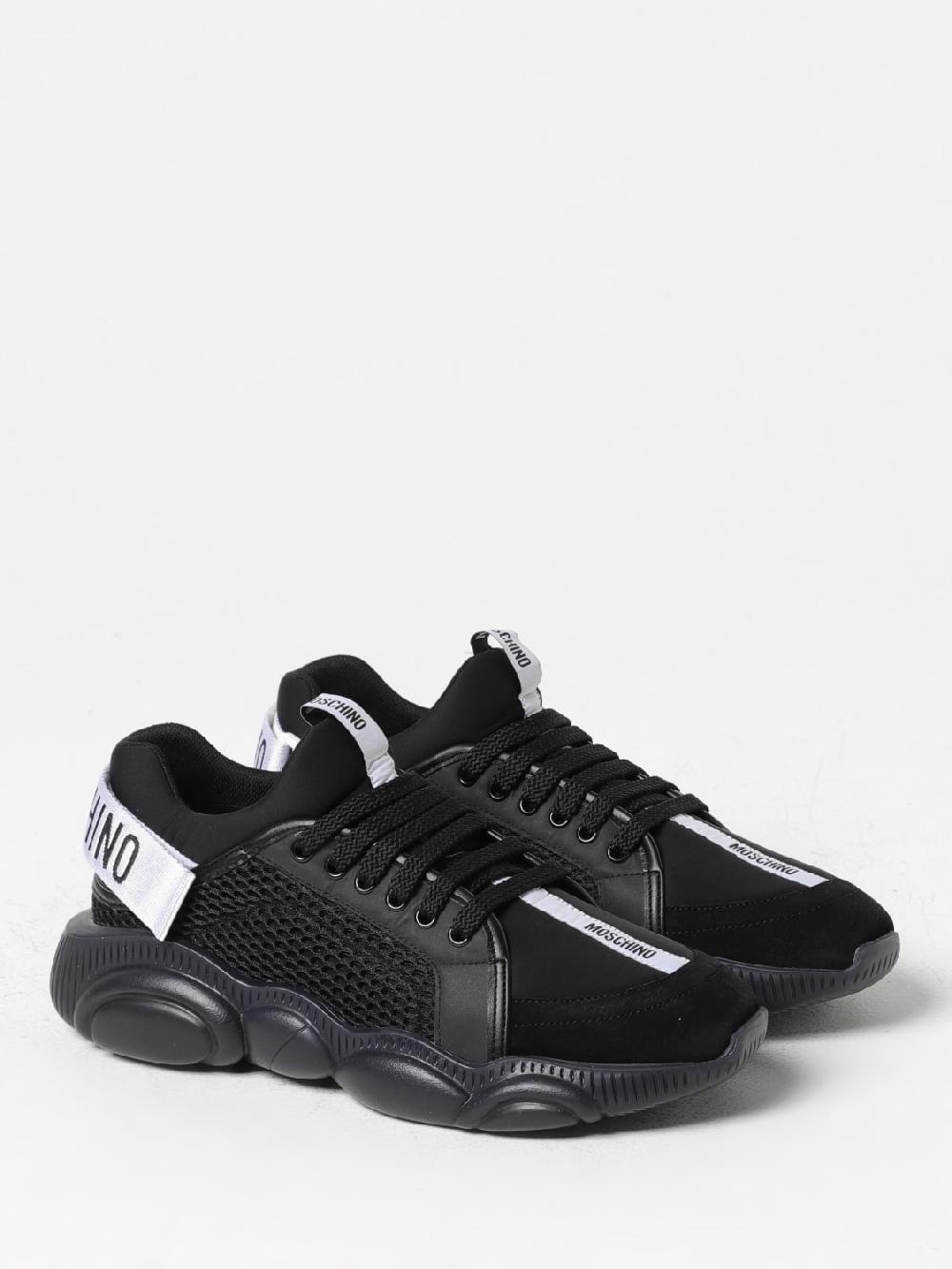 Giglio Sneakers Moschino Couture in tessuto e pelle In Vendita