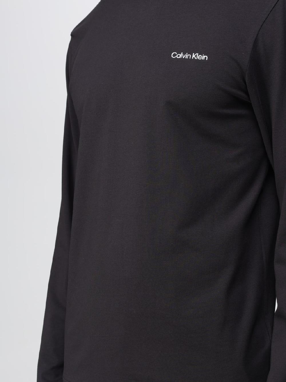 Giglio T-shirt Calvin Klein in cotone stretch con logo Solo un giorno rimasto