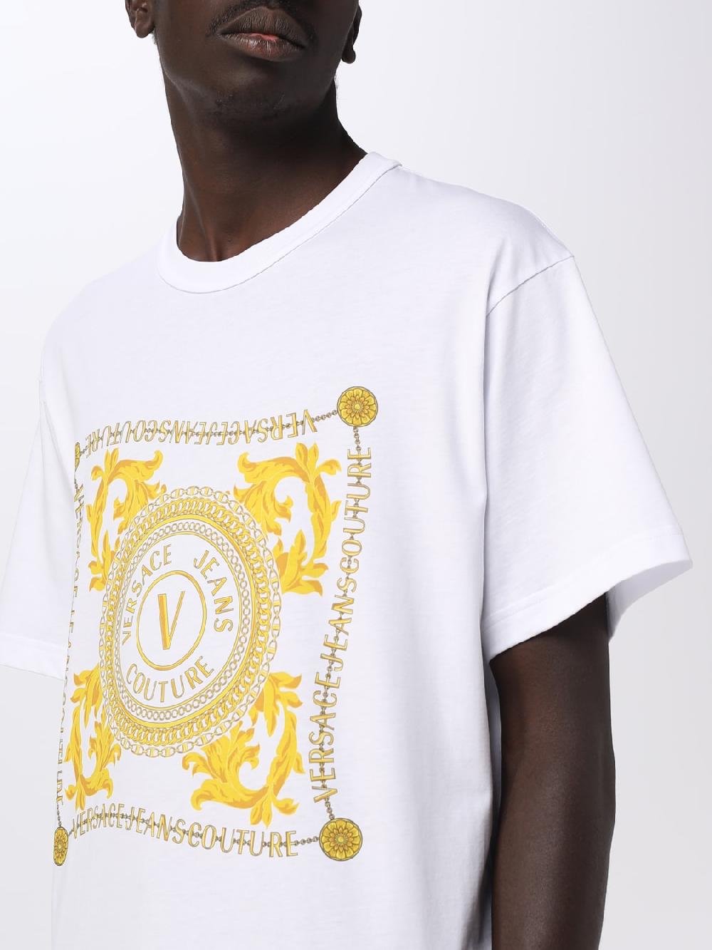 Giglio T-shirt Versace Jeans Couture in cotone Trasporto libero internazionale