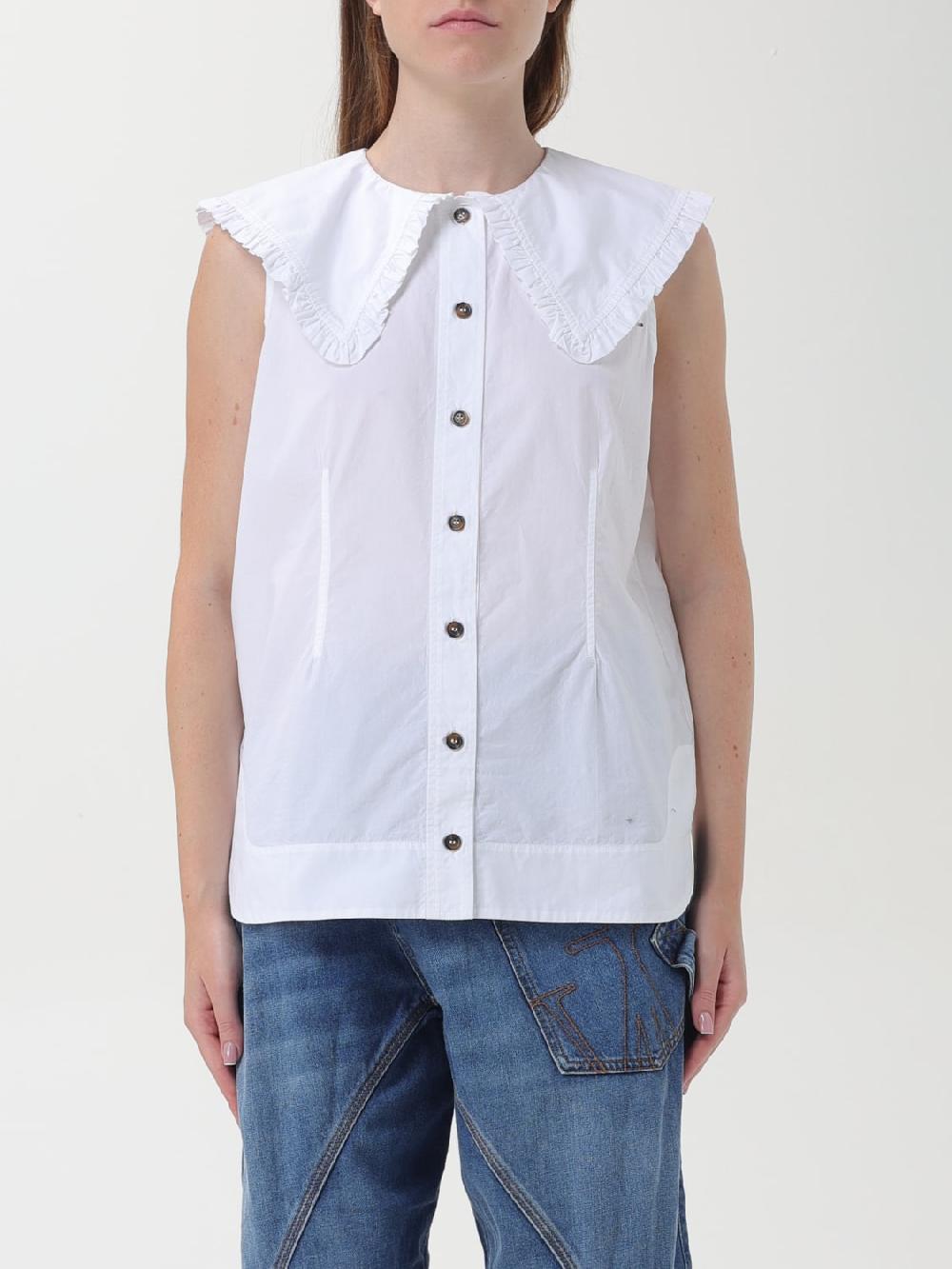 Giglio Camicia in popeline di cotone Ganni 50% di sconto per tempo limitato