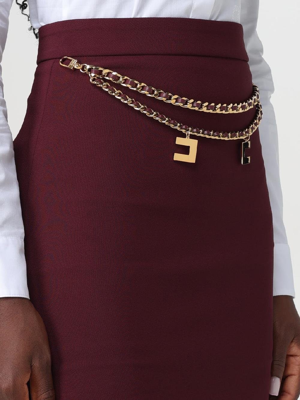 Giglio Gonna Elisabetta Franchi in viscosa con cintura logata Latest fashion