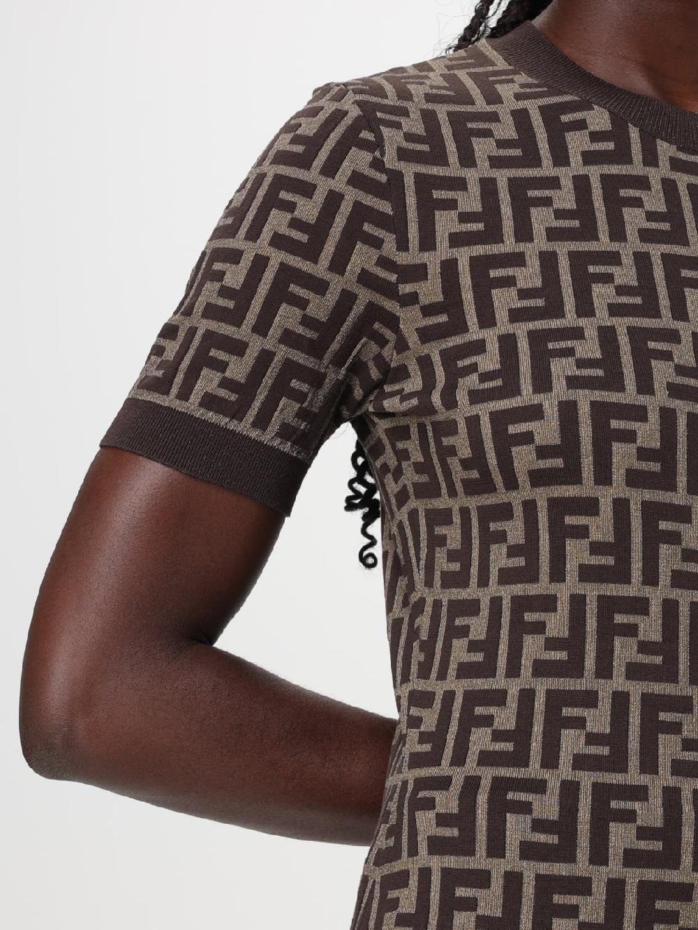 Giglio Top a girocollo in cotone FF Fendi Offerte stagionali