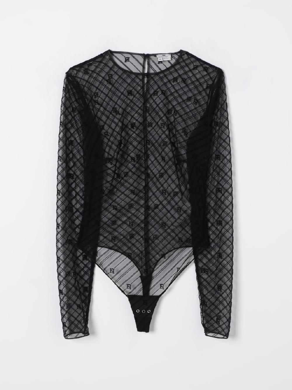 Giglio Body in tulle flock disegno diagonale Elisabetta Franchi Comprane uno, ottenene uno gratis