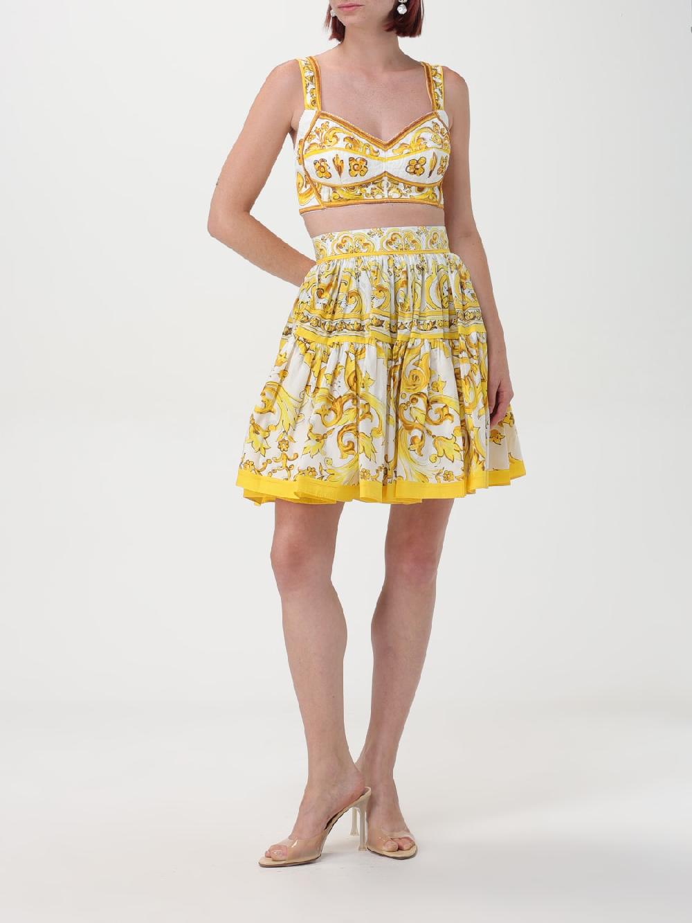 Giglio Gonna Maiolica Dolce & Gabbana in cotone stampato Sostegno trimestrale