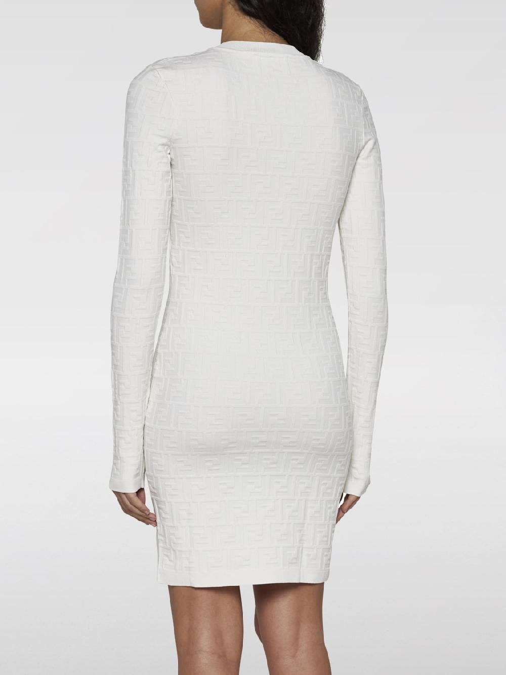 Giglio Abito Fendi in viscosa con logo jacquard Black Friday Prezzi