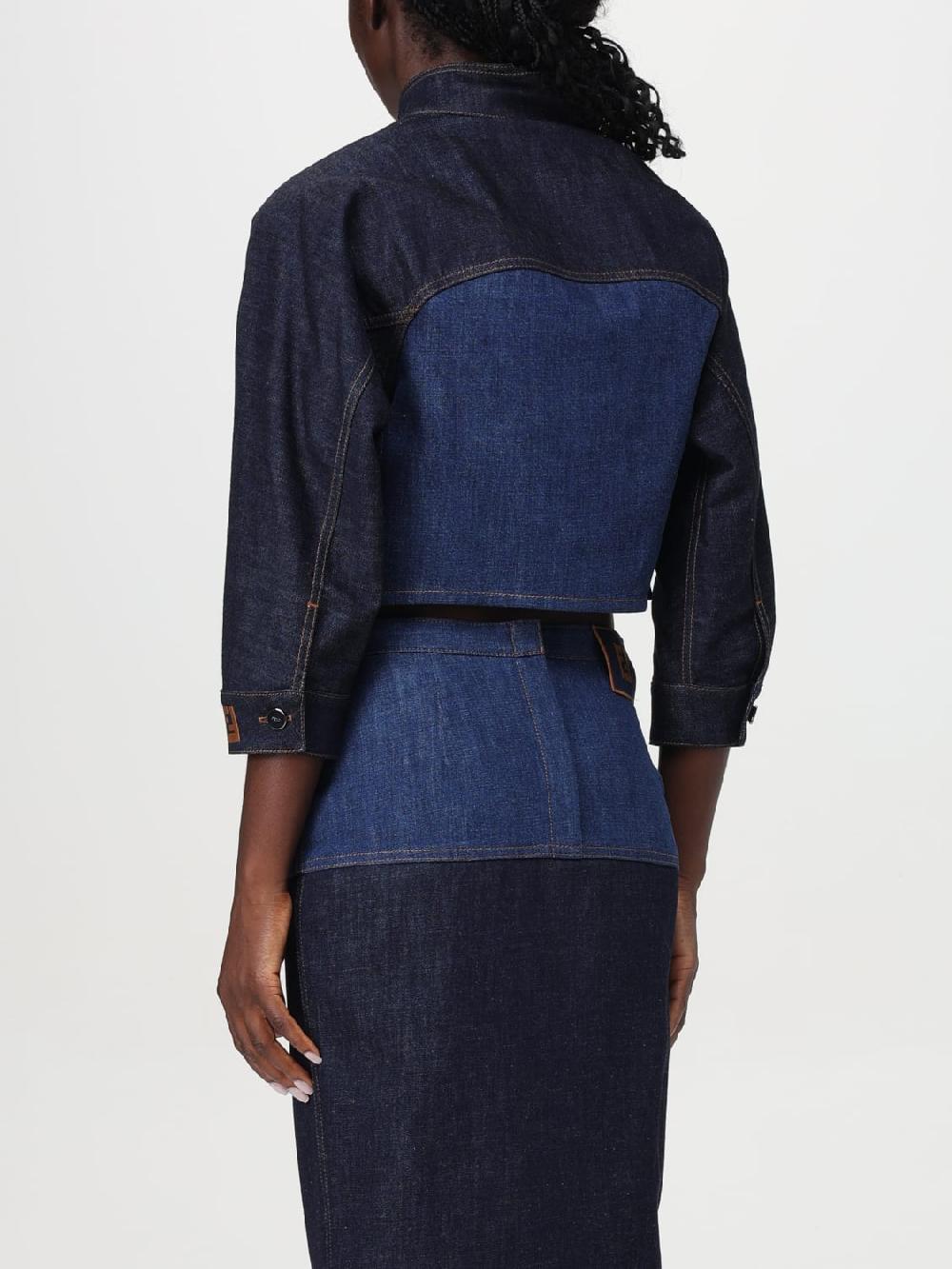 Giglio Giacca di jeans bicolore Fendi Sconto