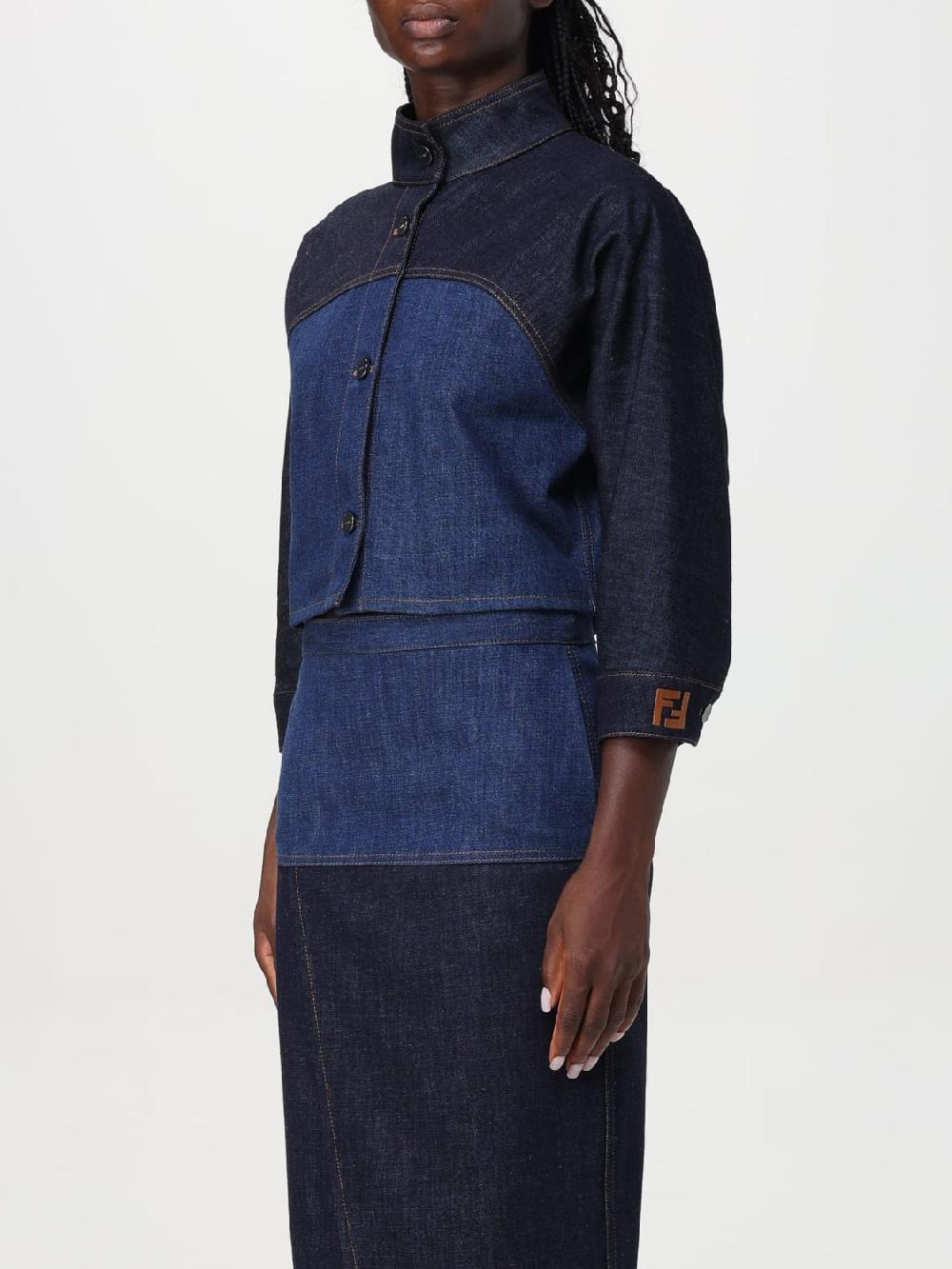 Giglio Giacca di jeans bicolore Fendi Sconto