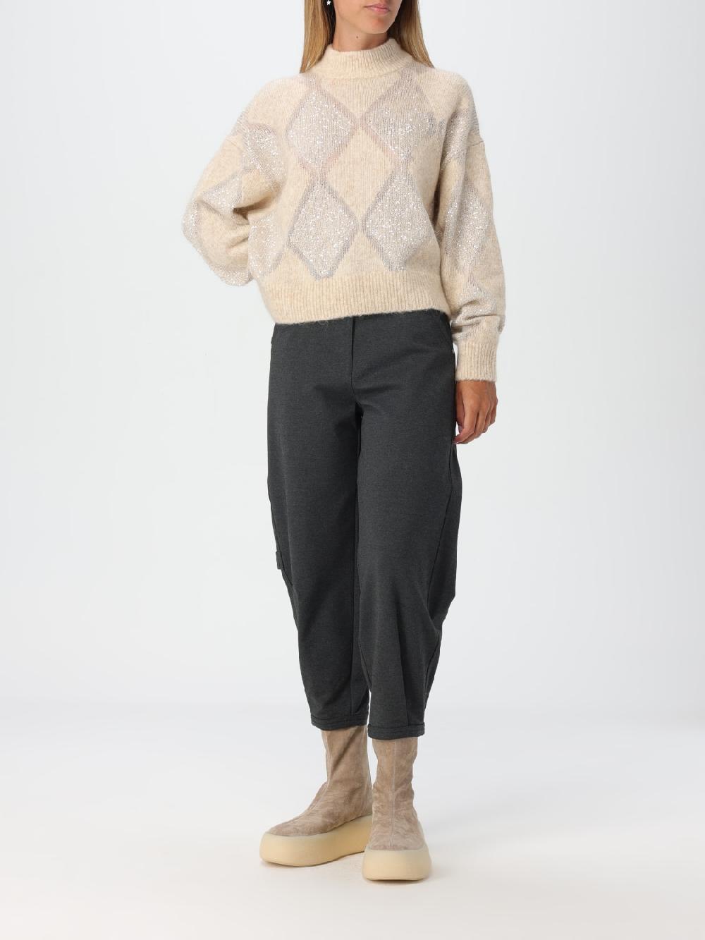 Giglio Maglione Brunello Cucinelli in lana con motivo a rombi jacquard Grande vendita