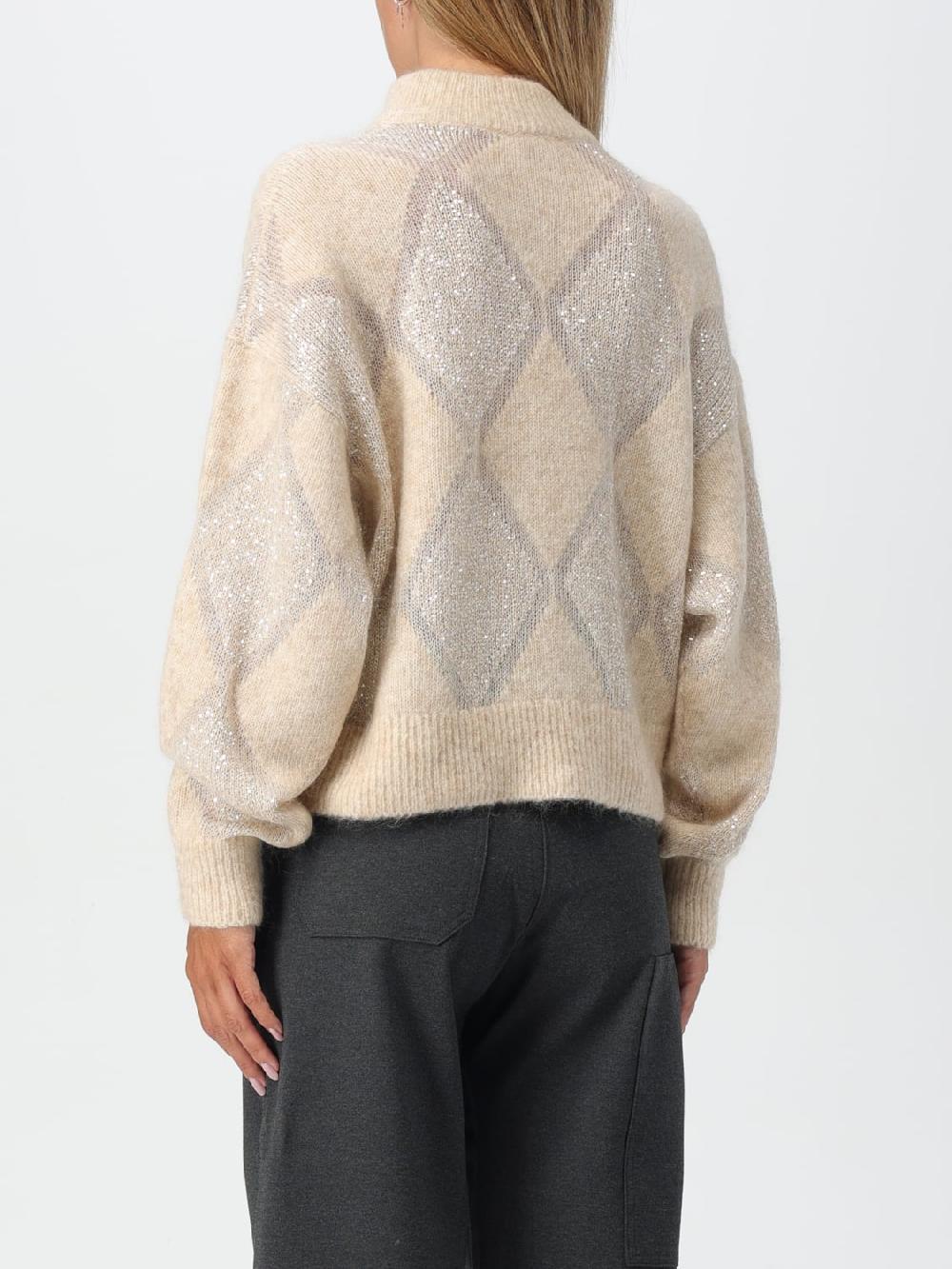 Giglio Maglione Brunello Cucinelli in lana con motivo a rombi jacquard Grande vendita
