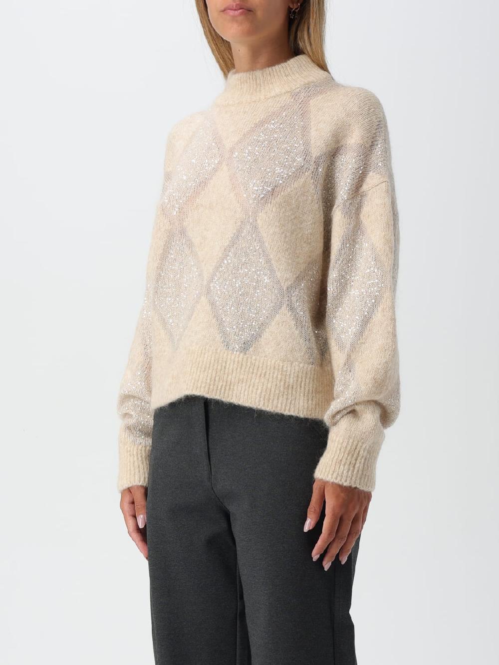 Giglio Maglione Brunello Cucinelli in lana con motivo a rombi jacquard Grande vendita