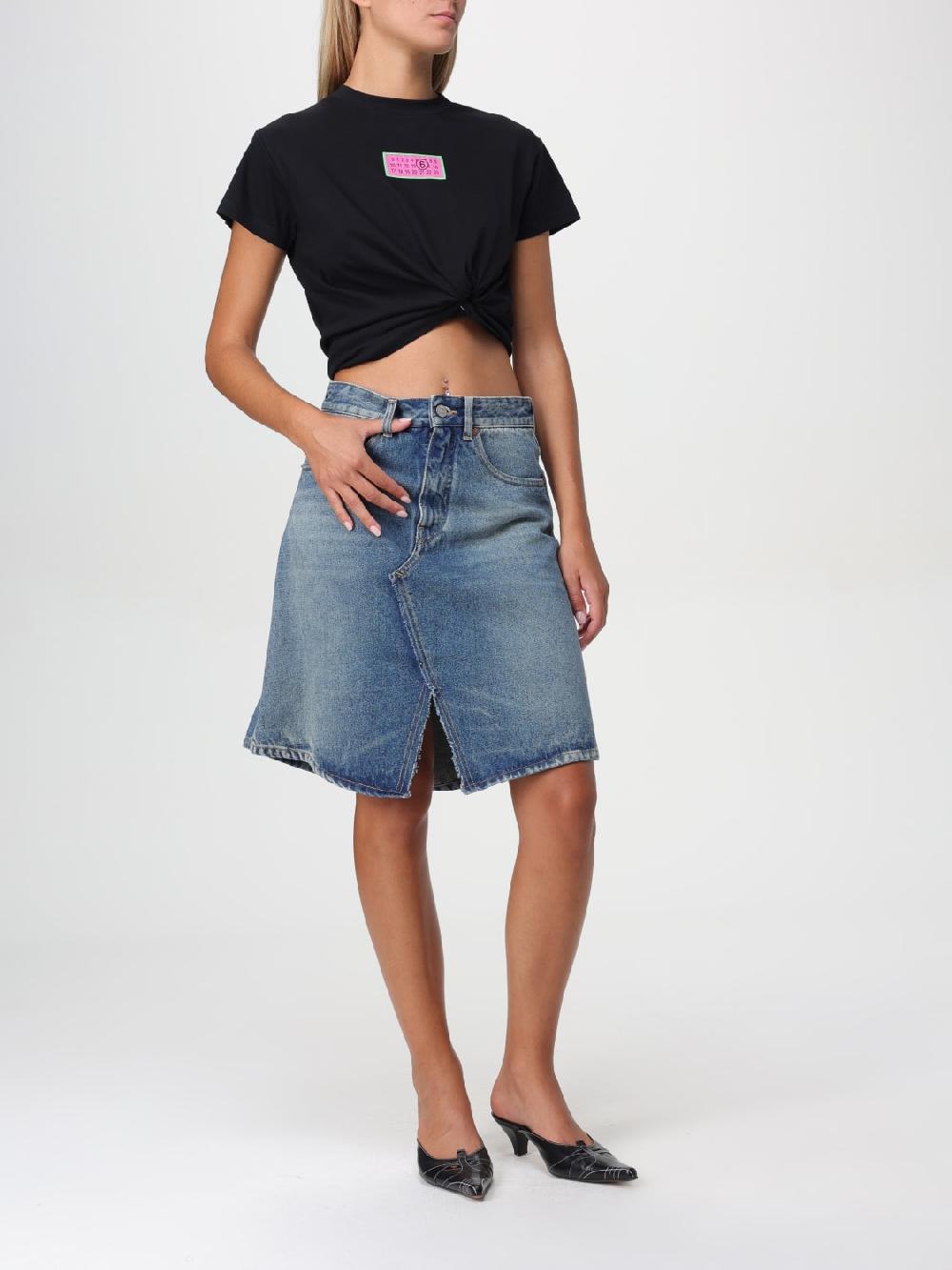 Giglio Gonna MM6 Maison Margiela in denim di cotone Offerte speciali