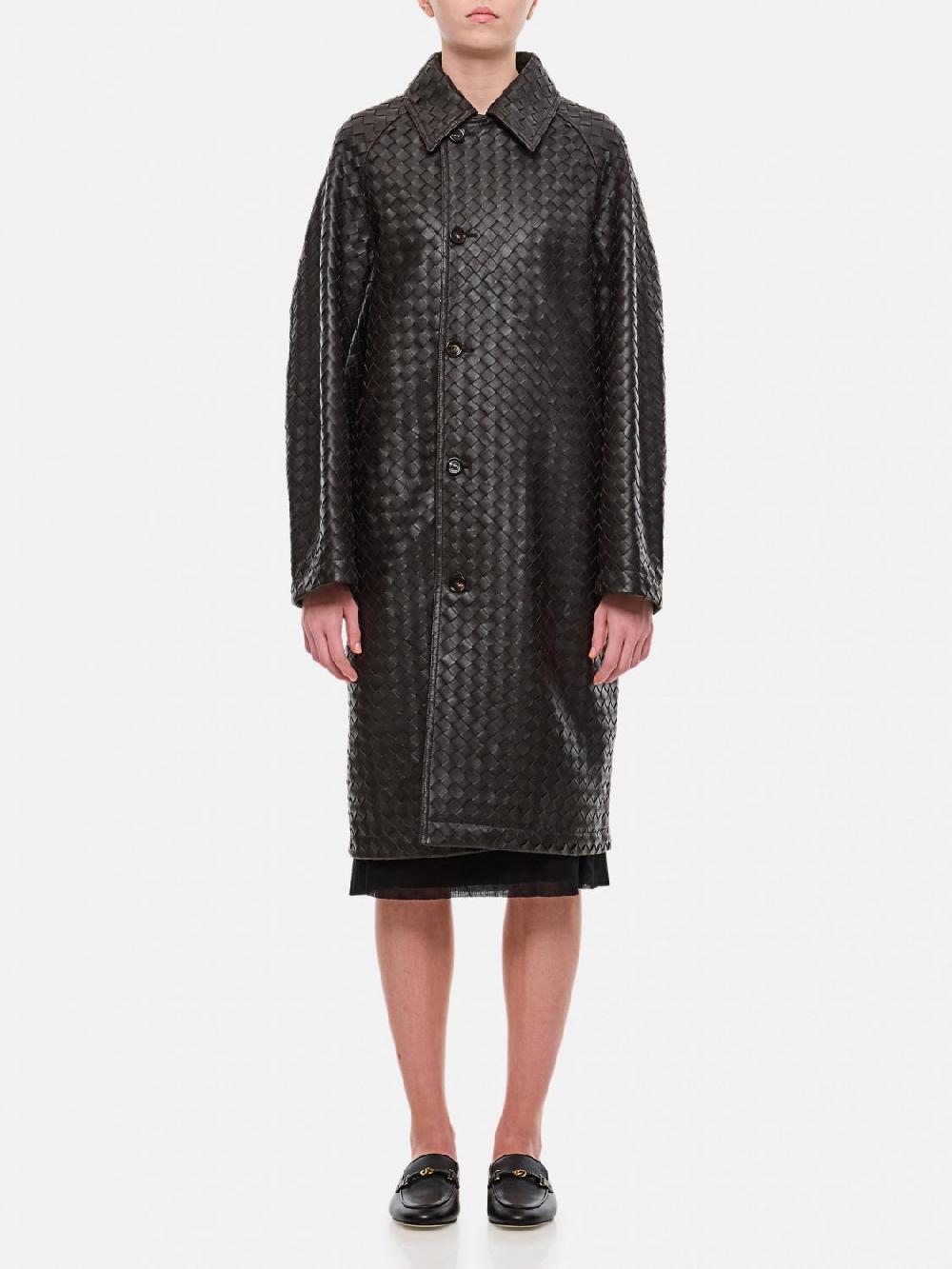 Giglio Cappotto Bottega Veneta in pelle intrecciata Sconti VIP
