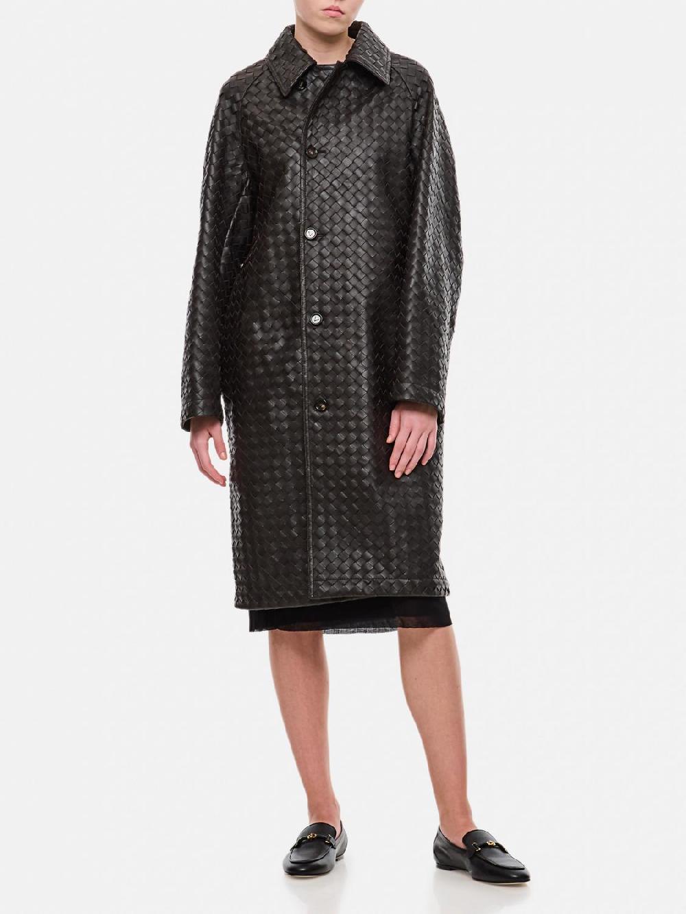 Giglio Cappotto Bottega Veneta in pelle intrecciata Sconti VIP