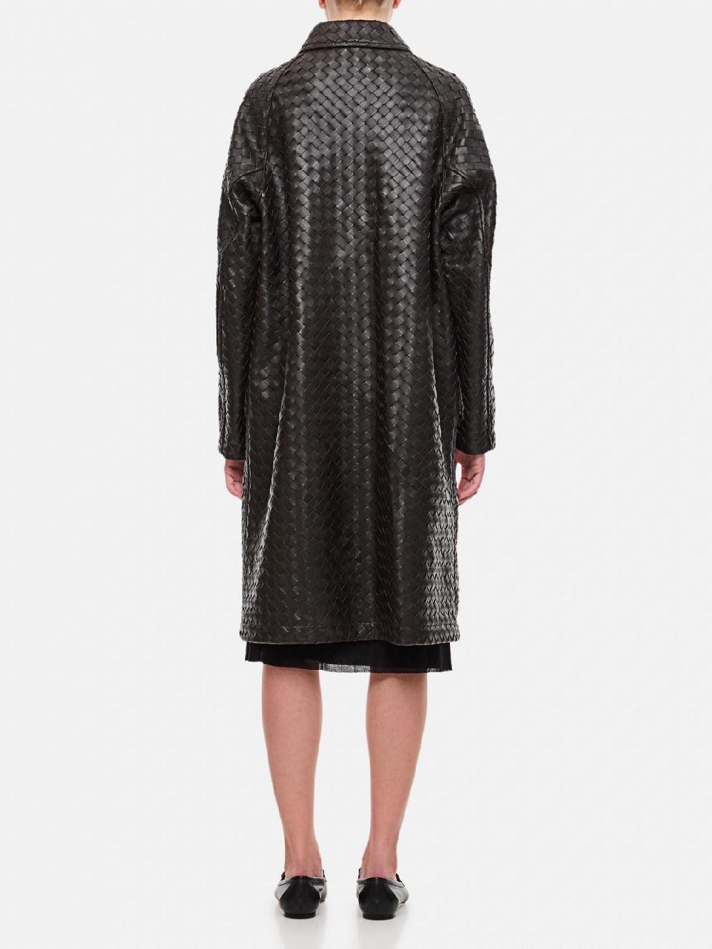 Giglio Cappotto Bottega Veneta in pelle intrecciata Sconti VIP