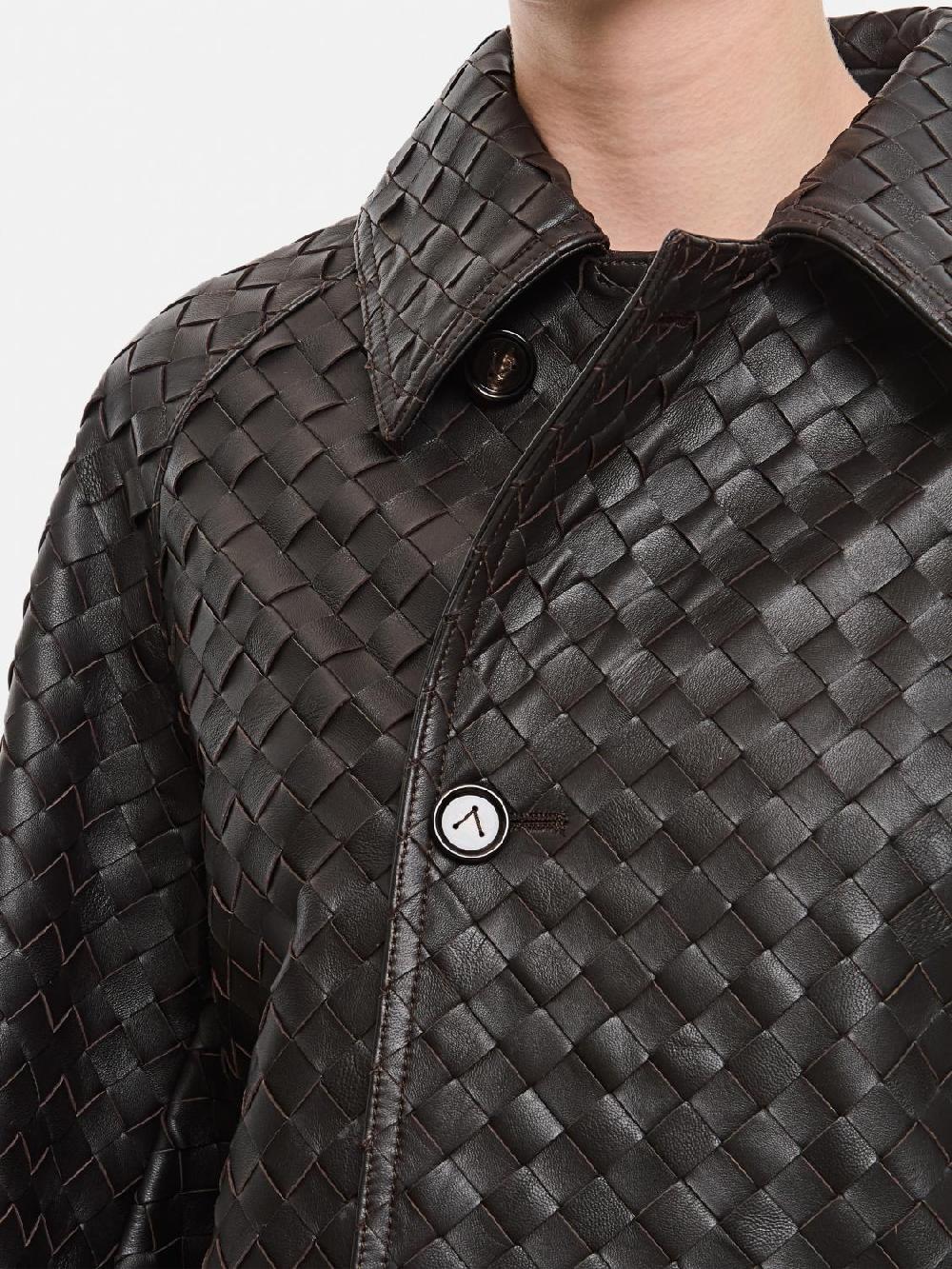 Giglio Cappotto Bottega Veneta in pelle intrecciata Sconti VIP