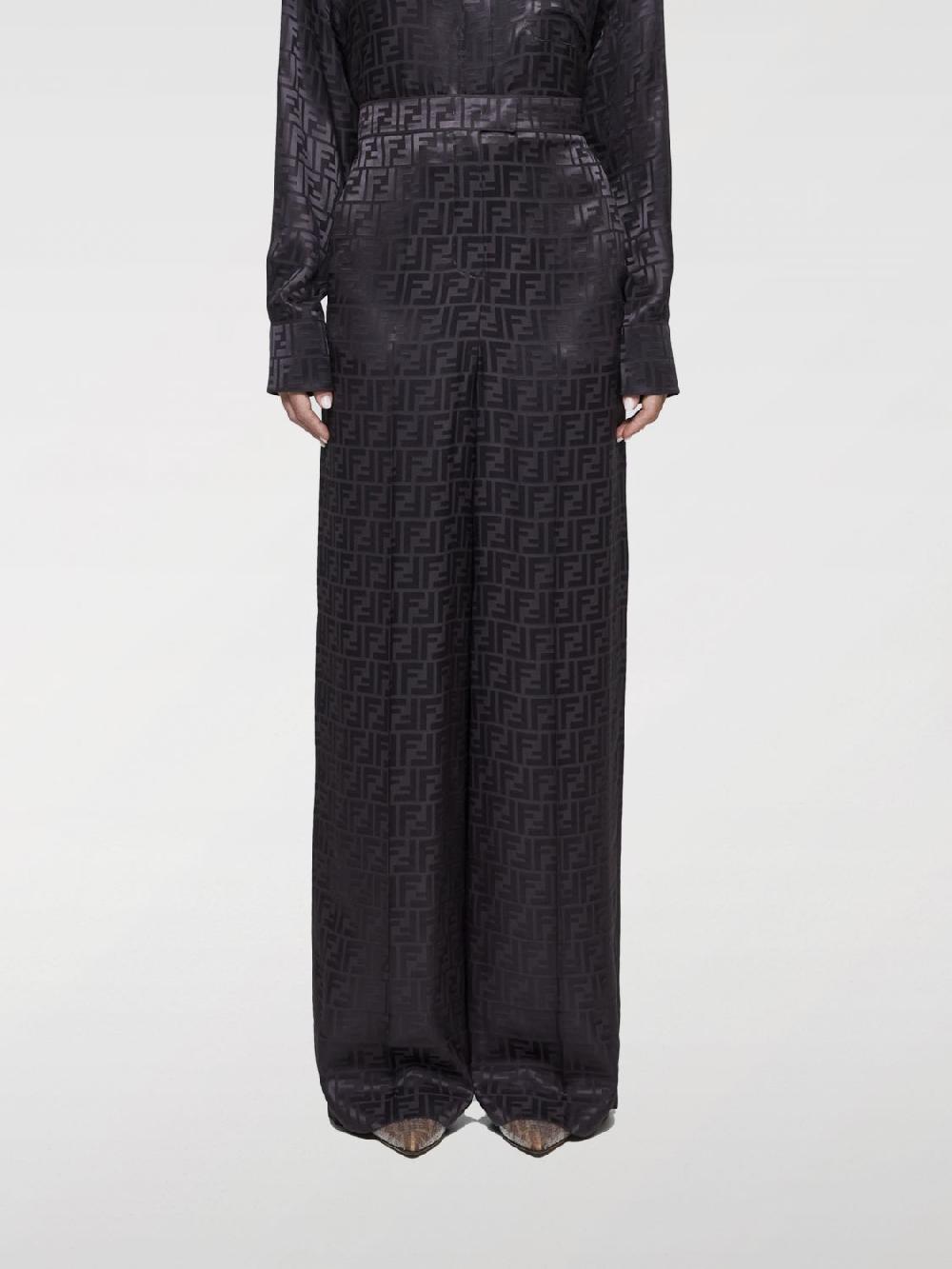 Giglio Pantalone Fendi in seta con monogram FF jacquard Ultimi tre giorni