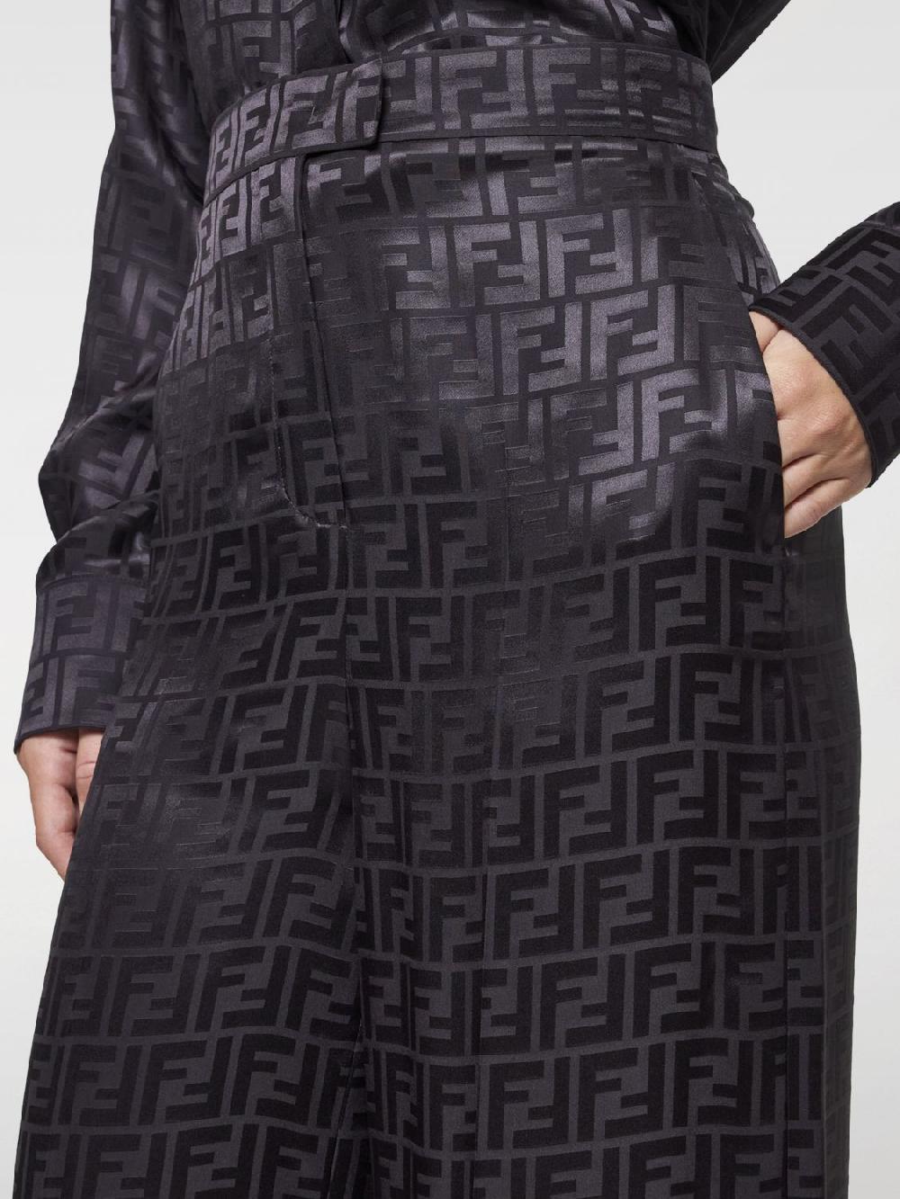Giglio Pantalone Fendi in seta con monogram FF jacquard Ultimi tre giorni