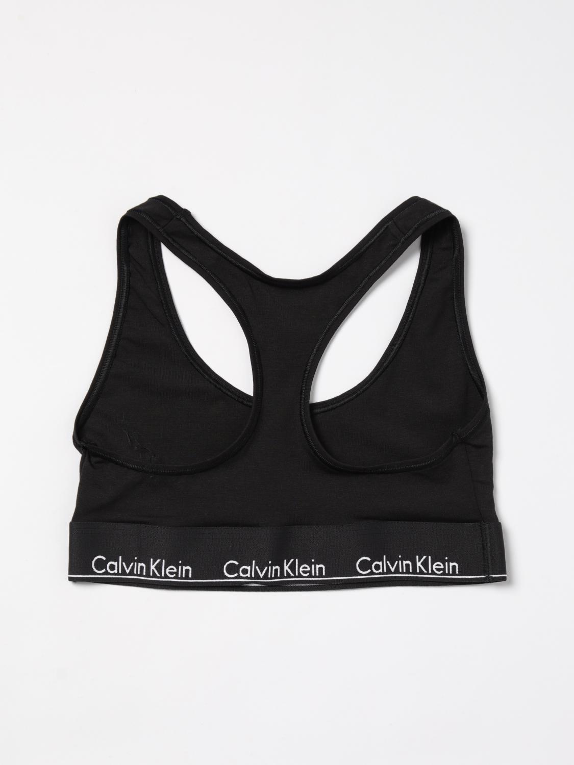 Giglio Brassiere Calvin Klein in cotone stretch con logo all over Black Friday Prezzi