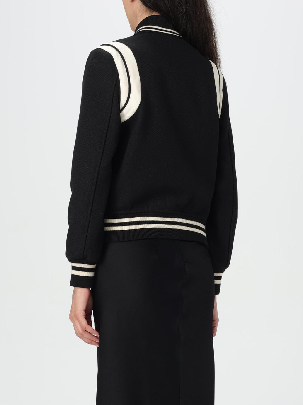 Giglio Bomber Saint Laurent in pelle di agnello e lana Sconto