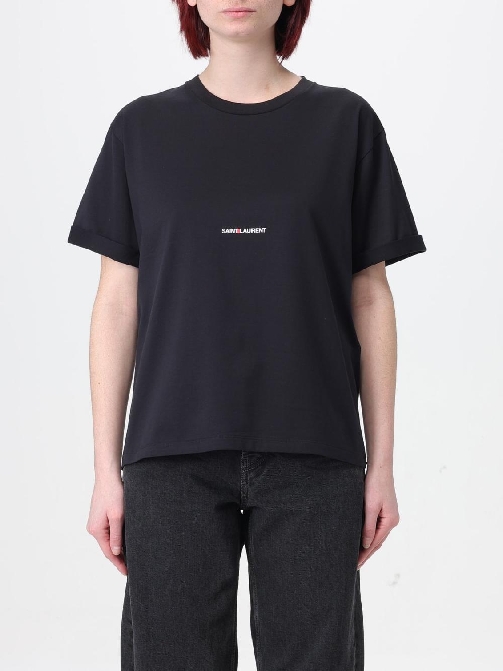 Giglio T-shirt basic Saint Laurent con logo Negozio