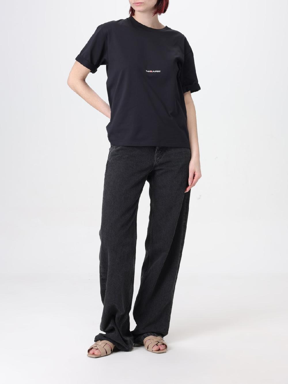 Giglio T-shirt basic Saint Laurent con logo Negozio