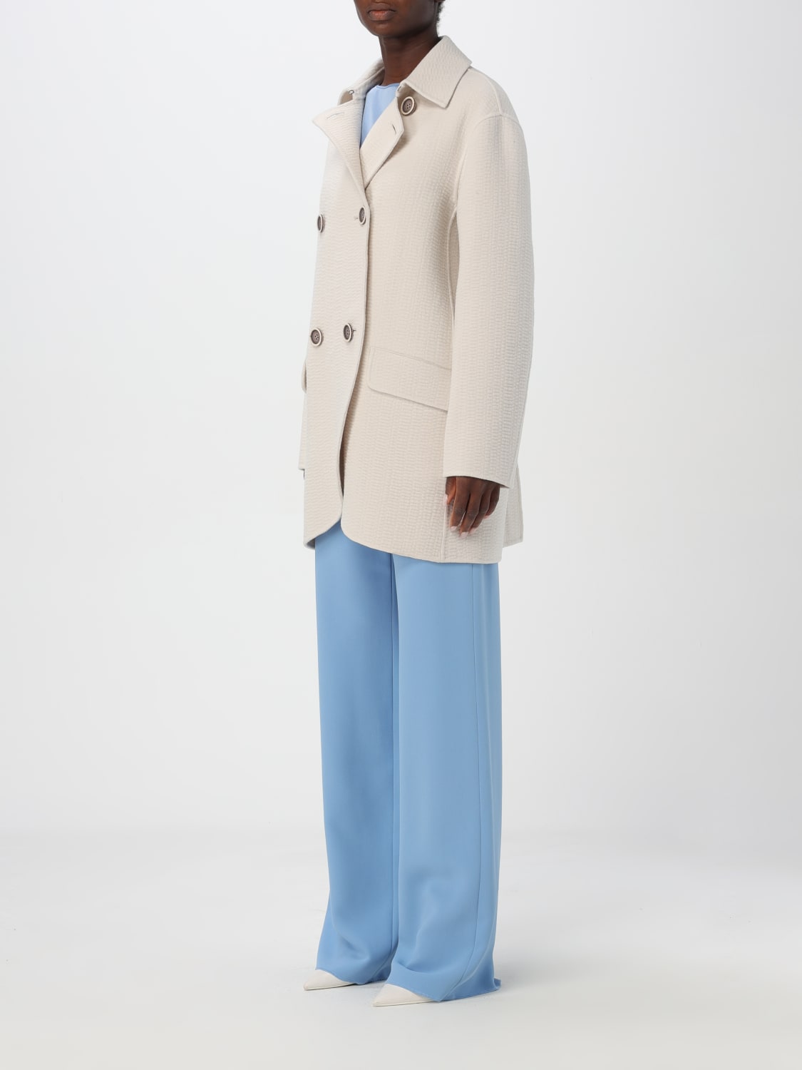 Giglio Cappotto a doppiopetto Emporio Armani in misto lana Lightning offer