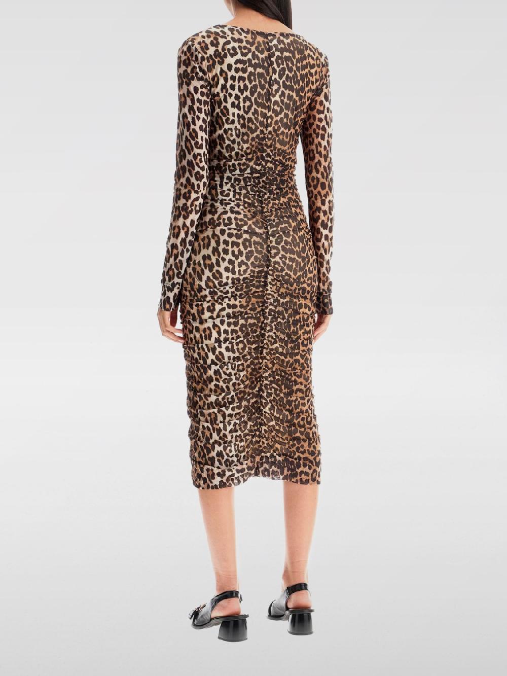 Giglio Abito Ganni in tessuto elasticizzato animalier Spedizione Gratuita