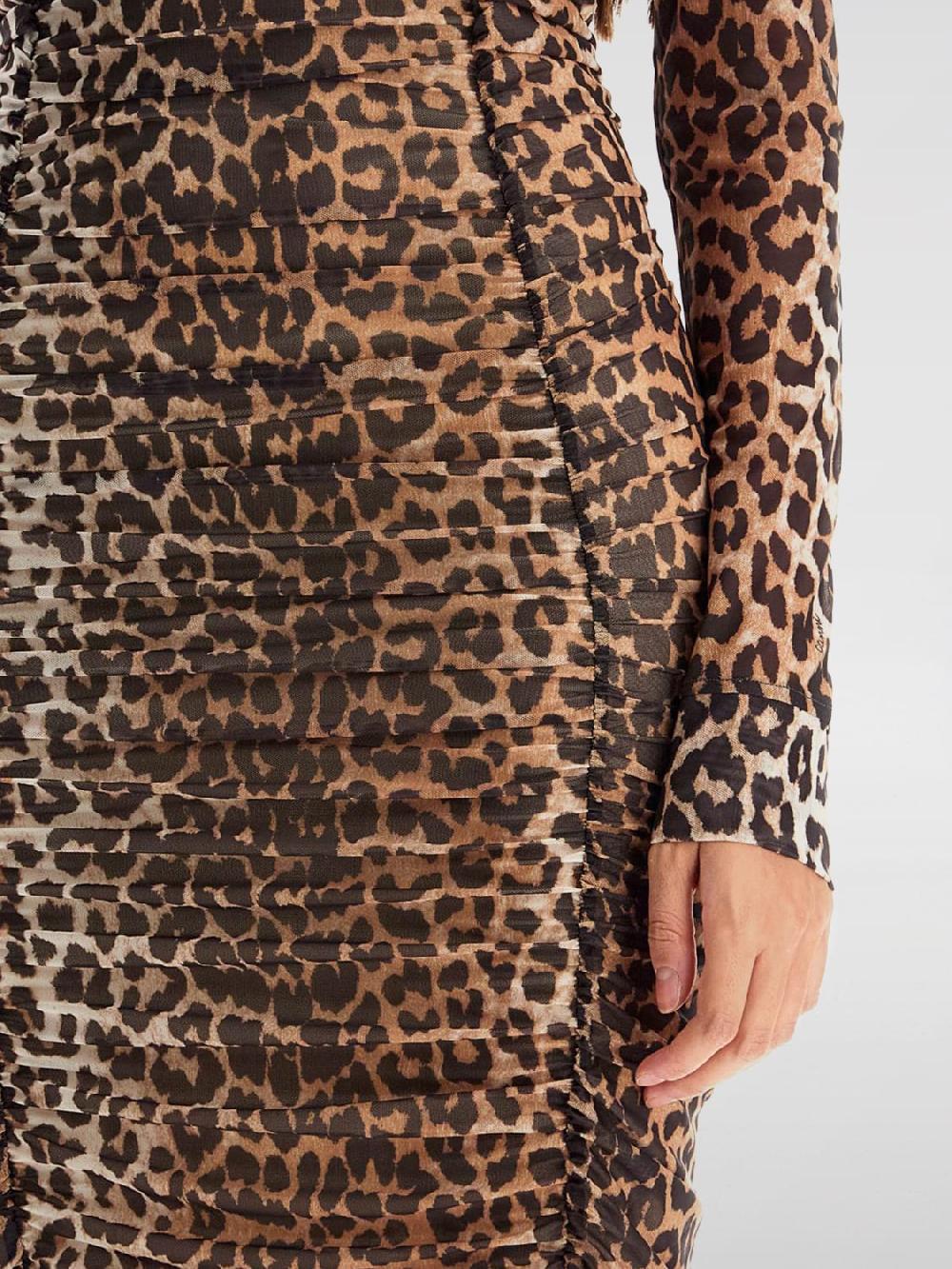 Giglio Abito Ganni in tessuto elasticizzato animalier Spedizione Gratuita